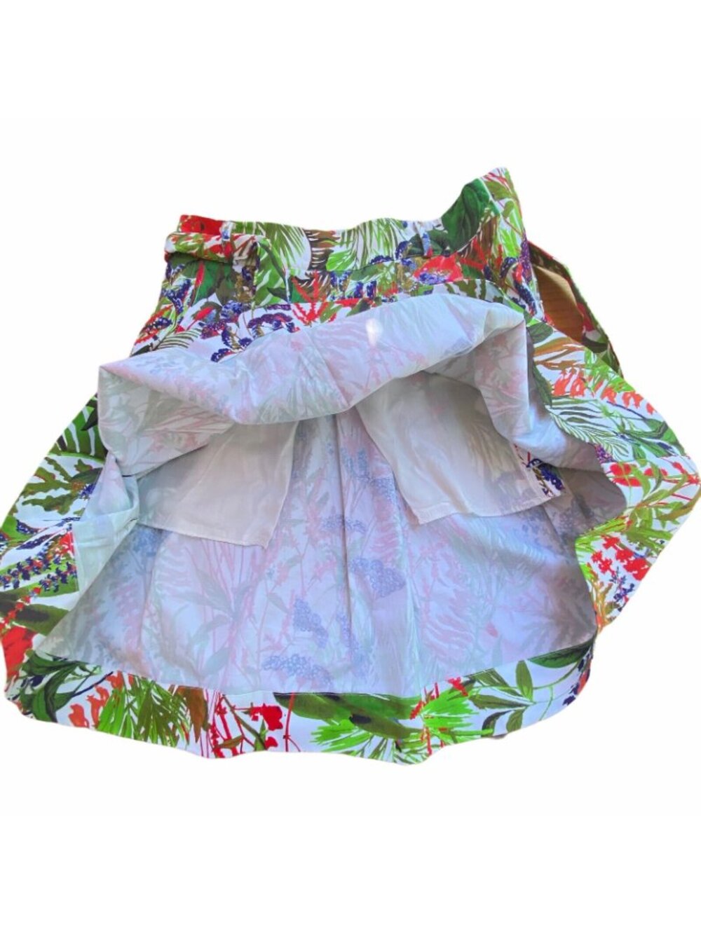 NWOT Petite Medium Soft Surroundings A-line Pleated Cotton Floral Skirt Stretch - Picture 6 of 12